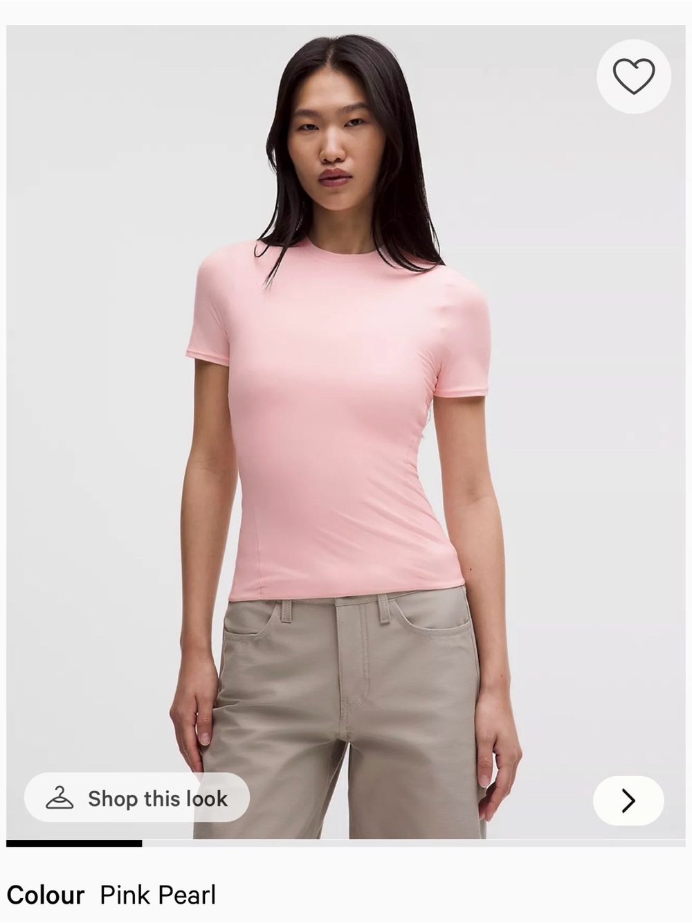 lululemon Pink Pearl Short Sleeve Crew